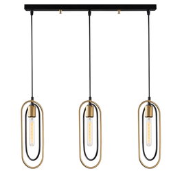 Opviq Cerco - 2031 Lámpara de araña Negro y Dorado